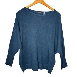 T Tahari Woman Blue Batwing Dolman Knit Sweater 2X Viscose Blend Soft Top